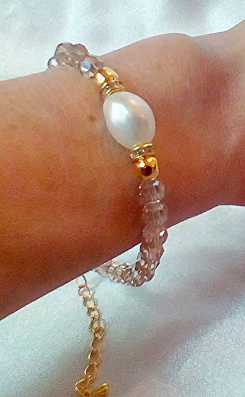 Freshwater pearl bracelet beaded bracelet wedding gift