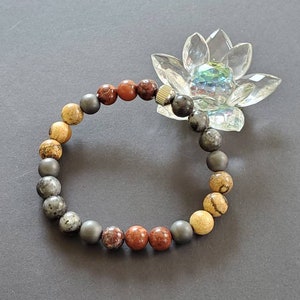 Energy Bracelet. Jasper, Labradorite, Hematite. Elastic or clasp