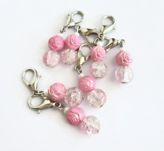 Lilac Stitch Markers, Fancy Stitch Markers, Knitting Rings,  Knitting/crochet Jewelry, Stitch Counter, Row Counter. 