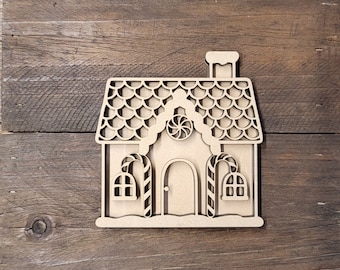DIY Gingerbread House Shaker: Unfinished MDF Christmas Decor