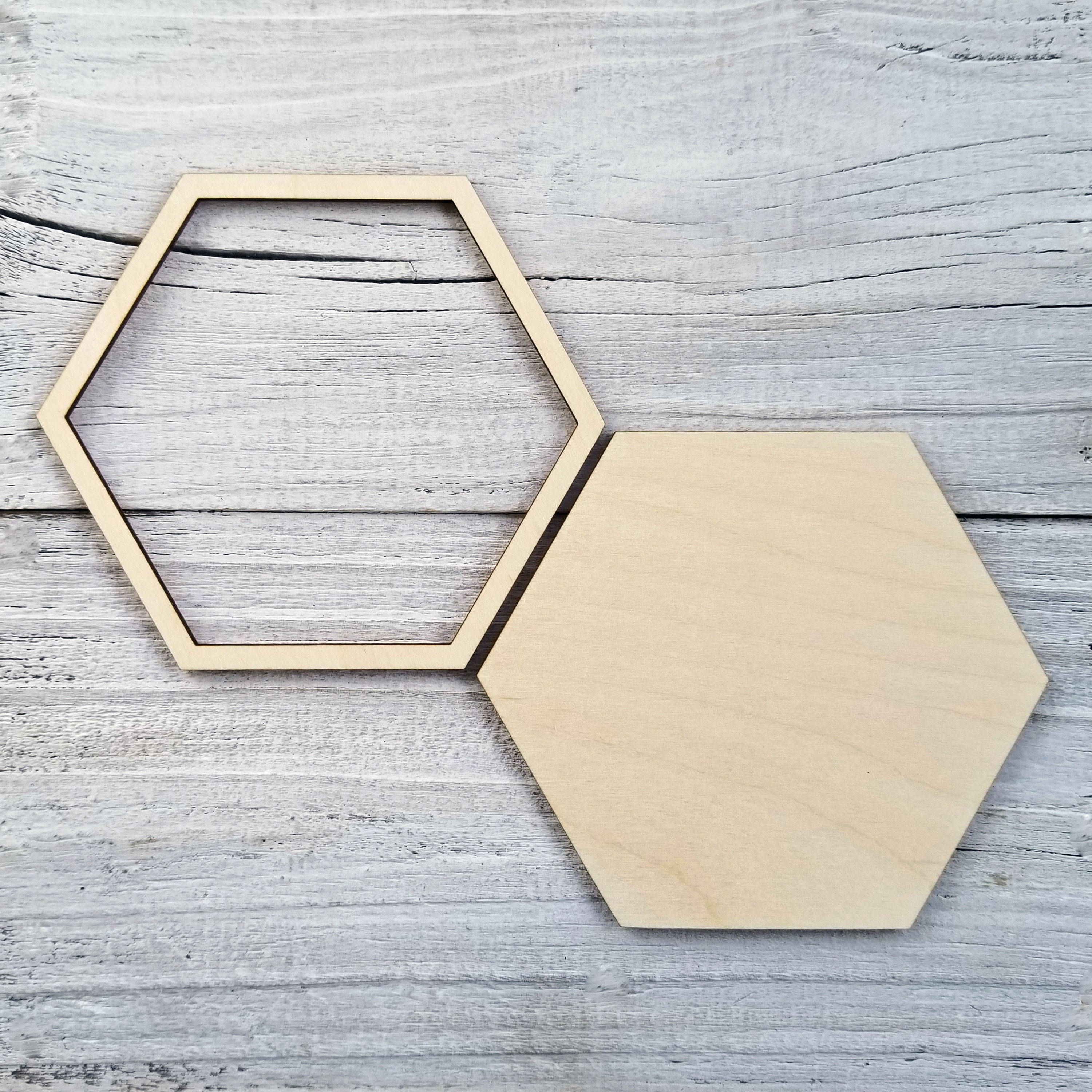 Hexagon shape with Frame Premium Birch Wood or Premium MDF Etsy