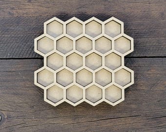 3D Honeycomb MDF Shape: Craft Base for Tray and Wall & Decor
