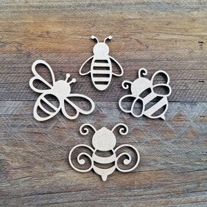 Bumble Bees laser cut MDF shapes - Multiple sizes