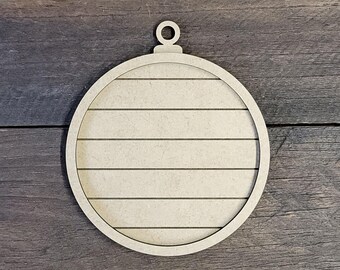Faux Shiplap Circle Ornament Frame: Laser Cut MDF Craft Blank