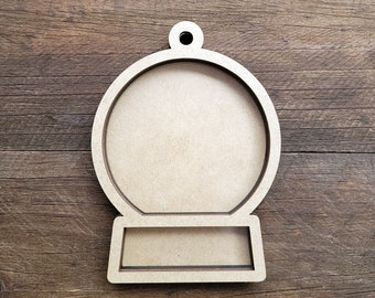 DIY Snowglobe Customizable Shaker Ornament -Gift Card Holder - Christmas and Winter Decor, Wreath Accessory, Tray Decor