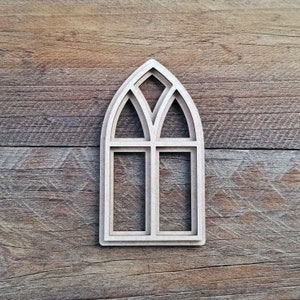 Old Church Window Unfinished - MDF shape - Laser Cut - Multiple sizes