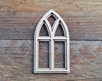 Old Church Window Unfinished - MDF shape - Laser Cut - Multiple sizes