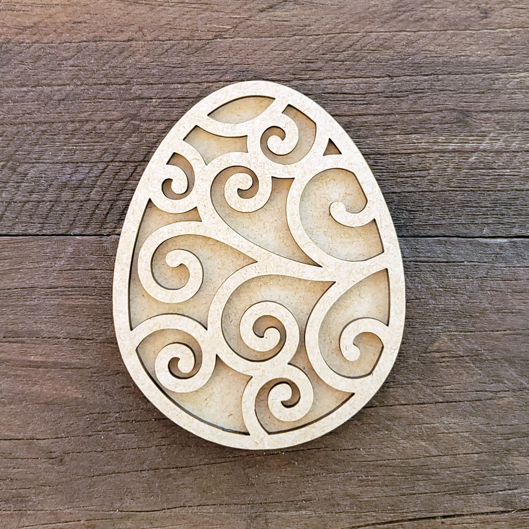 Swirly Easter Egg Wall Decor for Ready to Paint Crafts Resin Etsy