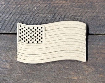 Layered MDF American Flag: DIY Paintable Ornament