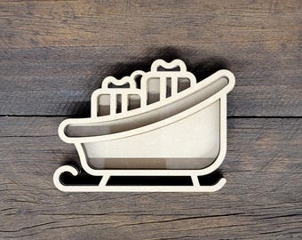 DIY Christmas Sleigh Shaker Ornament: Unfinished MDF Decor (5.5" X 4")
