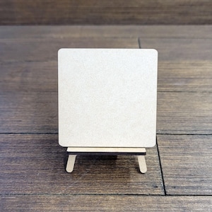 Mini MDF Canvas & Easel Set (3.25" Square) - Unfinished DIY Decor
