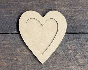 DIY Extra wide Heart Frame - Laser-Cut MDF  - Paint Ready