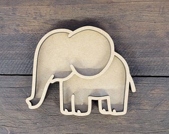 DIY elephant Shaker Kit: Unfinished MDF Craft, party decor