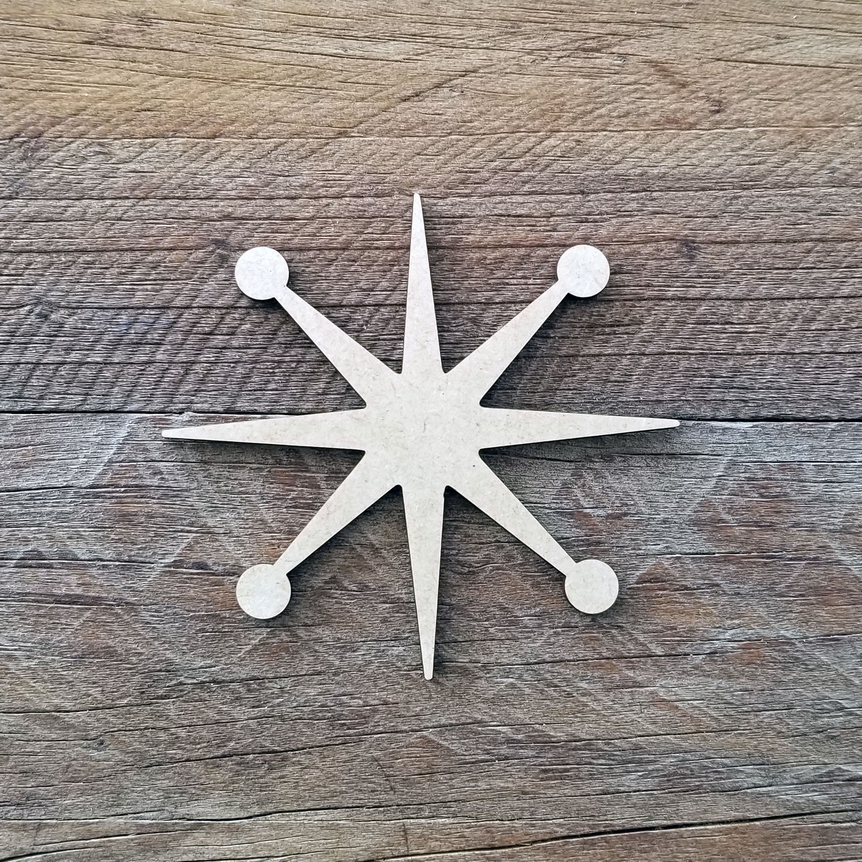 Rectangular Starburst Cut Out Mid Century Modern Retro Starburst Design - MDF Cut Out Shape ...