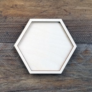 DIY Hexagon shape with Frame - Premium MDF laser cutout shape - Multiple sizes for art frames, boho decor, ready to paint crafts.