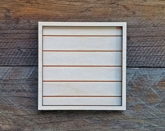 Shiplap Square with Frame - Laser Cut MDF cutout shape