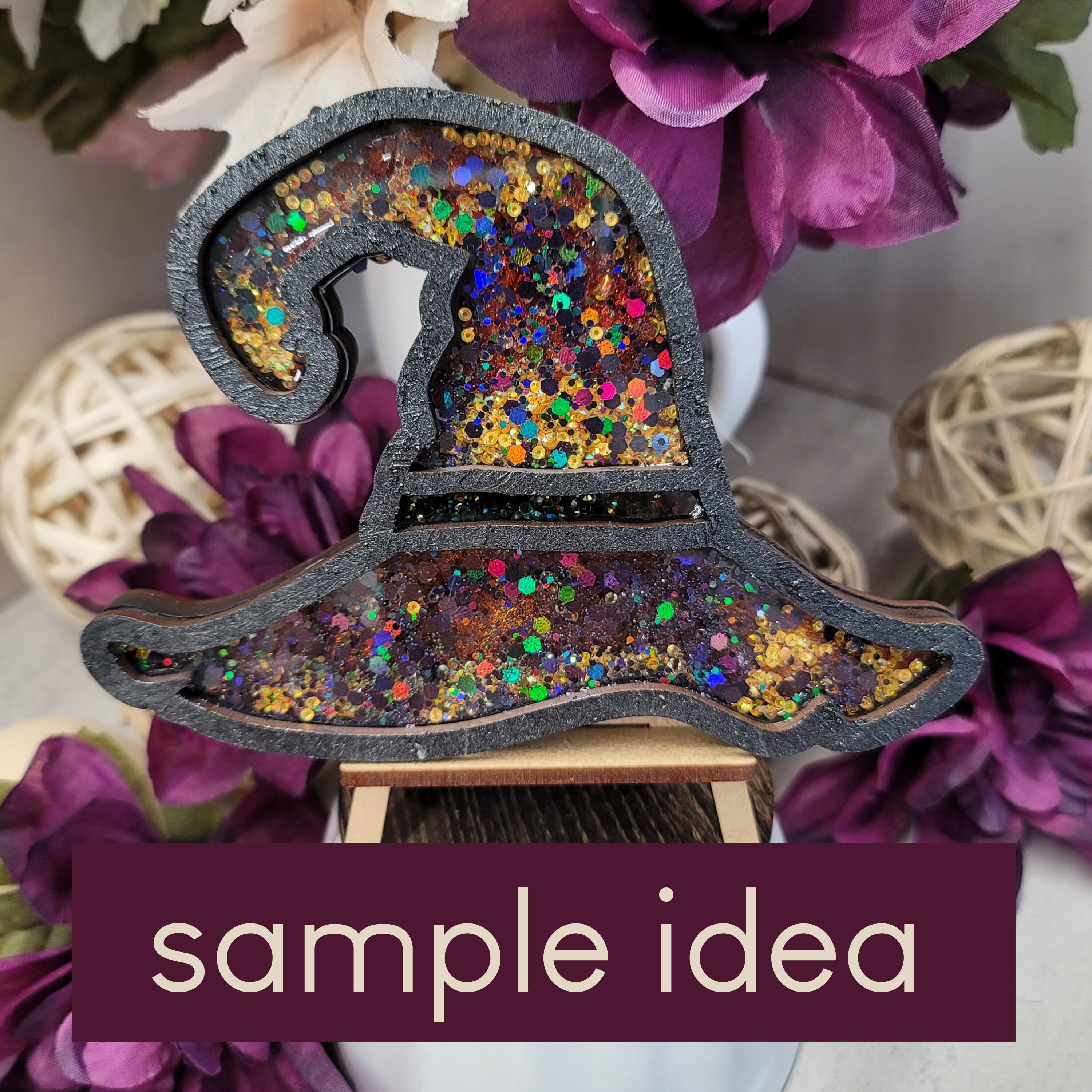 Shaker Hat Patterns DIY Halloween Witch Hat Shaker Craft Kit: MDF & Acrylic Decor - Etsy