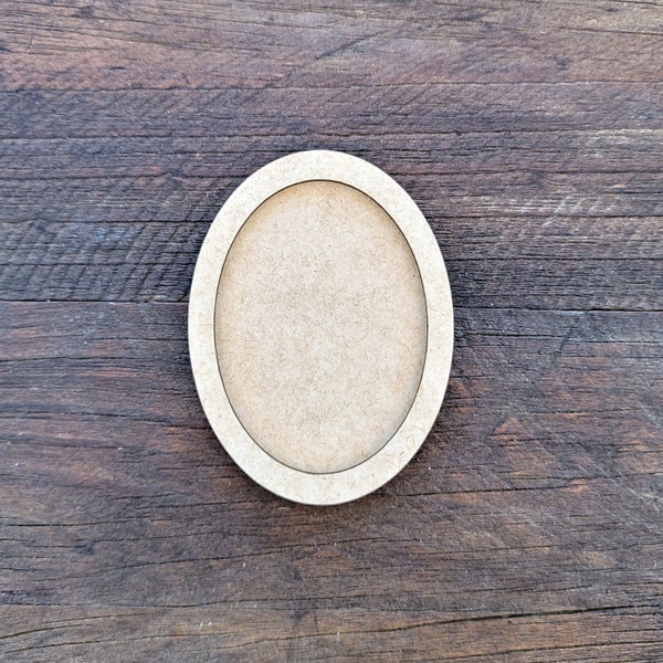 Mini Oval DIY Frame Kit for Photos - Resin Crafts - Miniature Art Frames -  Picture Frames  MDF OR birch cutout - Doll house crafts shape