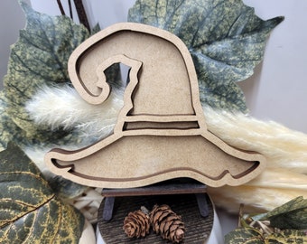 DIY Halloween Witch Hat Shaker Craft Kit: MDF & Acrylic Decor