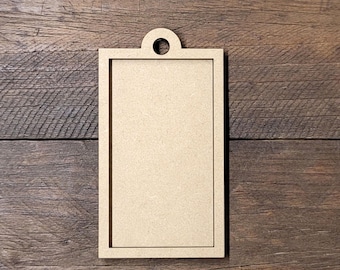 DIY MDF Tag Frame Kit: Unfinished mixed media tag