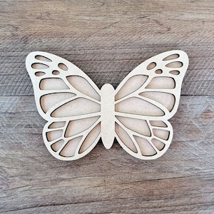 Pretty Butterfly 3D MDF shape for wreath, door hangers, tray decor, wall decor, resin crafts