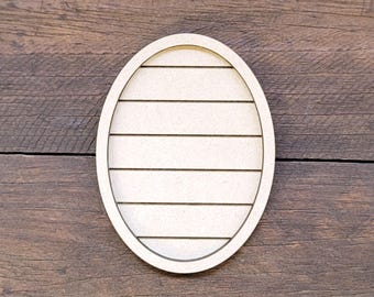 Unfinished Faux shiplap Oval MDF Frame: DIY Craft Decor