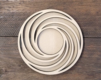 DIY Swirling Storm Mandala Shaker Craft Kit: Laser Cut MDF & Acrylic