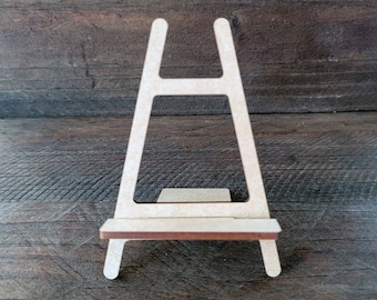 H style Easel for small picture frames, tiered tray signs,  stand for tiered tray decor,  farmhouse style easel or a mini artwork frames.