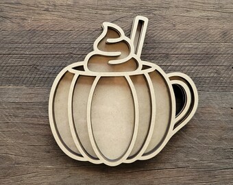 Pumpkin Spice Mug Shaker Craft Kit: Laser Cut MDF & Acrylic