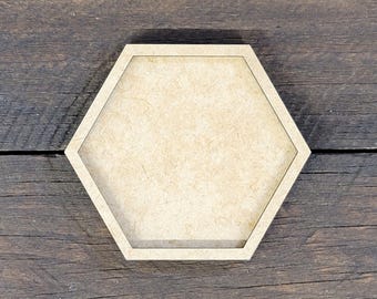 MDF Hexagon with Frame – DIY Craft Blank