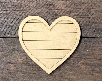 Shiplap True Love Heart with Frame - Laser Cut MDF cutout shape - Multiple sizes