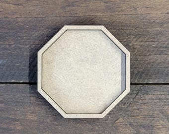 DIY Octagon MDF Craft Blank with Frame - Laser Cut Shape