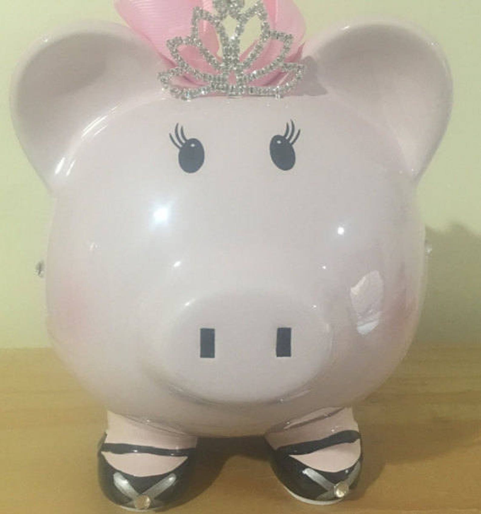Personalized Large Princess Crown Piggy Bank With Crystals Etsy