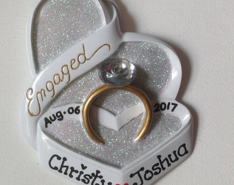 33% Off Personalized 2017 Engagement Christmas Ornament - We're Engaged! - She Said Yes! - Will You Marry Me? - Engagement Ring Favor Gift