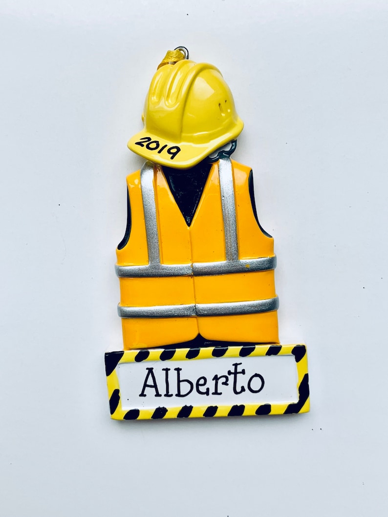 Construction Worker Personalized Christmas Ornament,Baby Boy/'s First Christmas Construction Company Corporate Gifts First Job