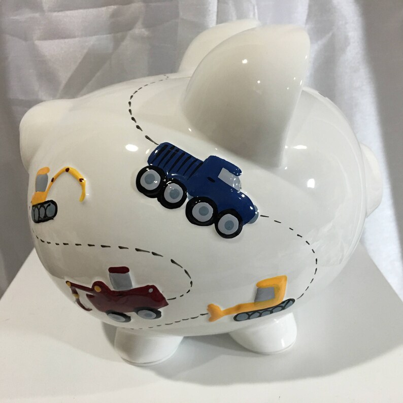 Personalized Large Piggy Bank Construction Vehicles Dump Etsy
