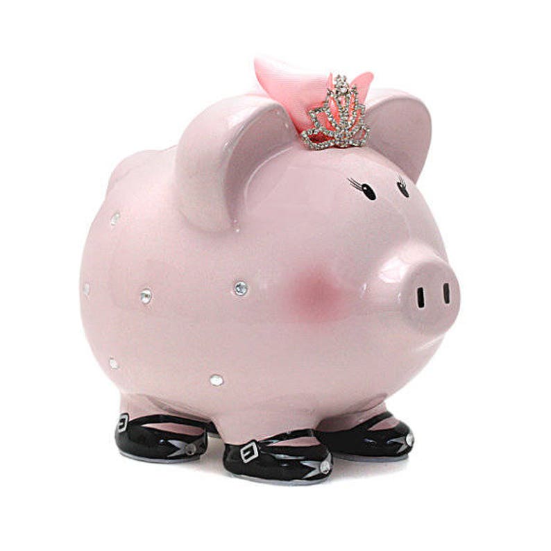 Personalized Large Princess Crown Piggy Bank With Crystals | Etsy
