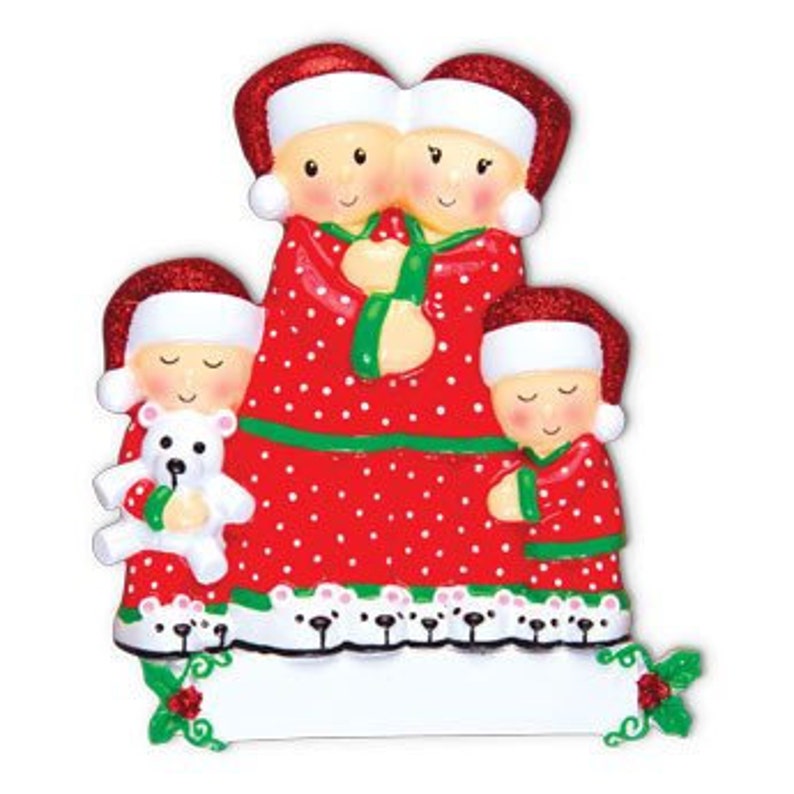 Personalized Pajama Family of Four Christmas Ornament New Etsy