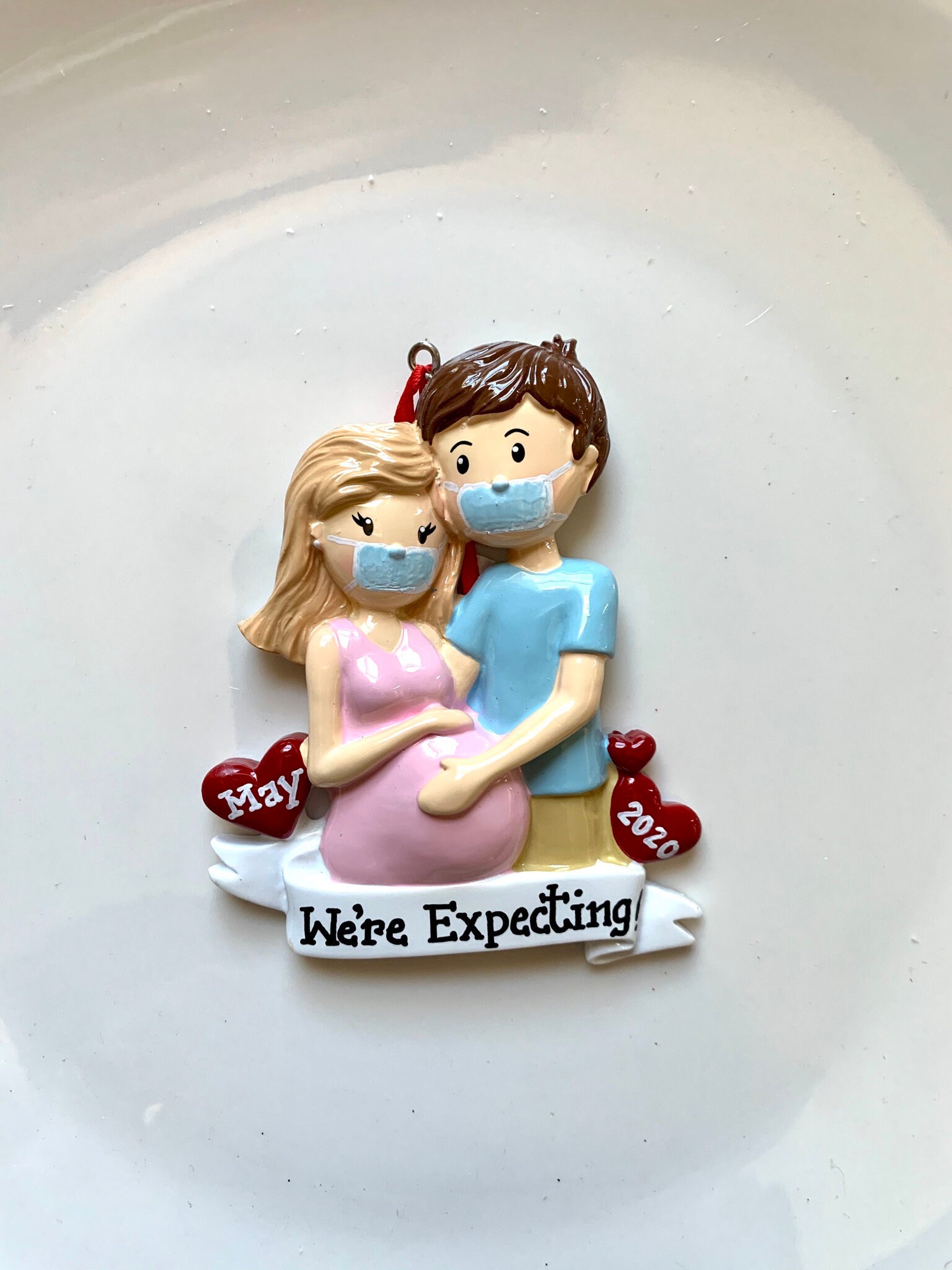 Quarantine Personalized Christmas Ornament Pregnant Couple with Face …