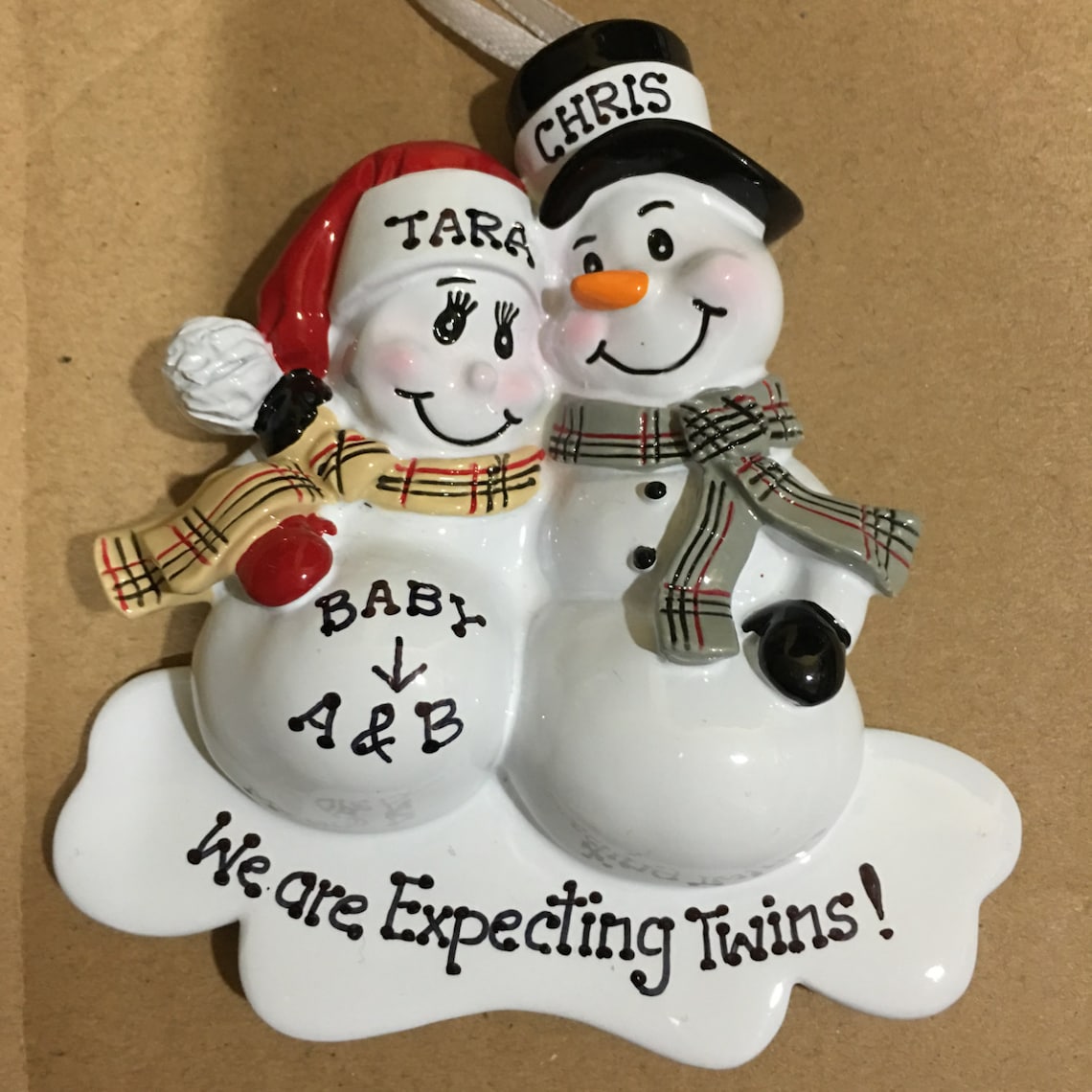 Expecting Twins Personalized Christmas Ornament Pregnant Etsy