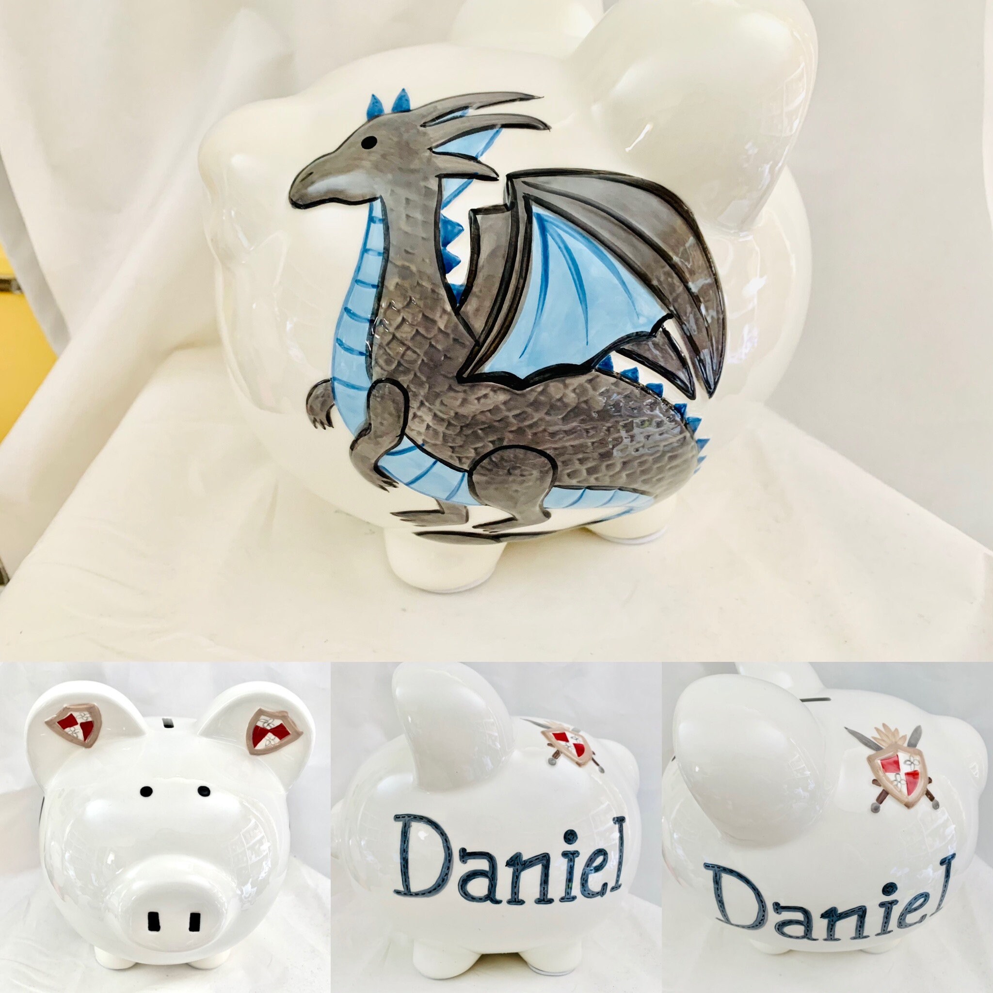 Dragon Personalized Large Piggy bank Hogwarts Baby's 1st Etsy