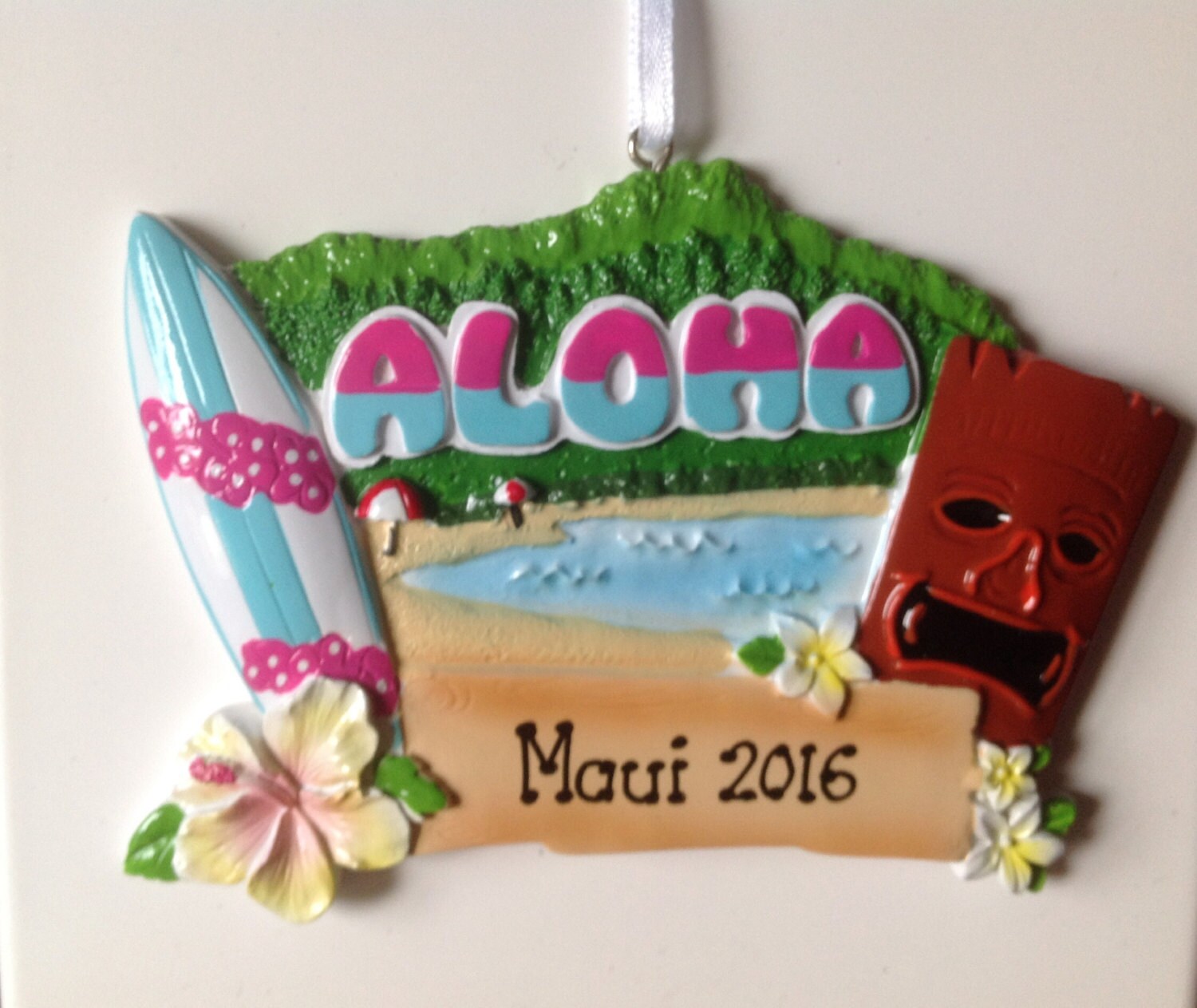 Aloha Maui Personalized Beach Christmas Ornament Hawaii Etsy