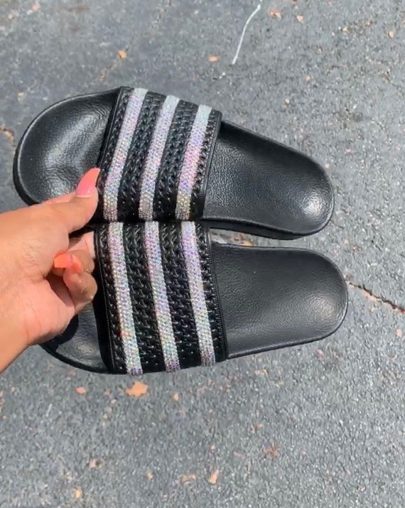 Bling Adidas Slides | Etsy