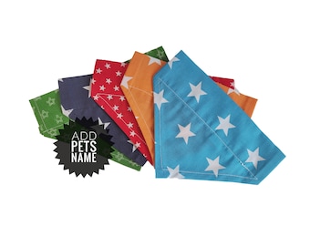 Pet bandana  |  Dog bandana  |  Cat bandanna  |  Pet neckerchief  |  Custom pet bandana  |  Star print pet accessories