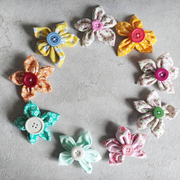 Flower hair clip  |  Floral hair clip  |  Girls hair accessory  |  Flower hair bows  |  Womens hair accessories  |  Fabric hair clip gift