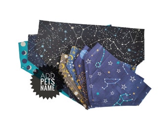 Pet bandana  |  Dog bandana  |  Cat bandanna  |  Pet neckerchief  |  Custom pet bandana  |  Cute fun moon star pet accessories