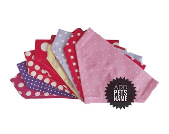 Pet bandana  |  Dog bandana  |  Cat bandanna  |  Pet neckerchief  |  Custom pet bandana  |  Floral pink red pet accessories