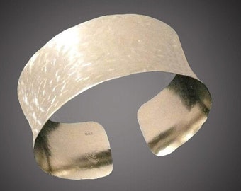 Sterling Silver Cuff Bracelet Hand Hammered