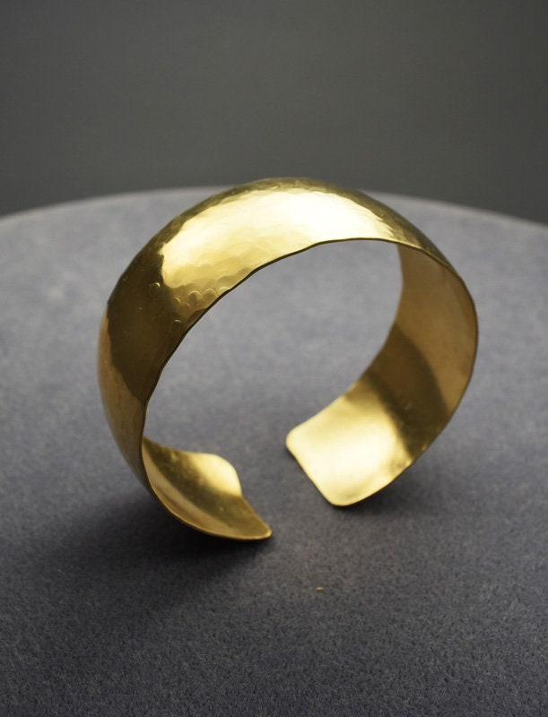 NuGold Hand Hammered Cuff Bracelet Minimalist Artisan Made | Etsy