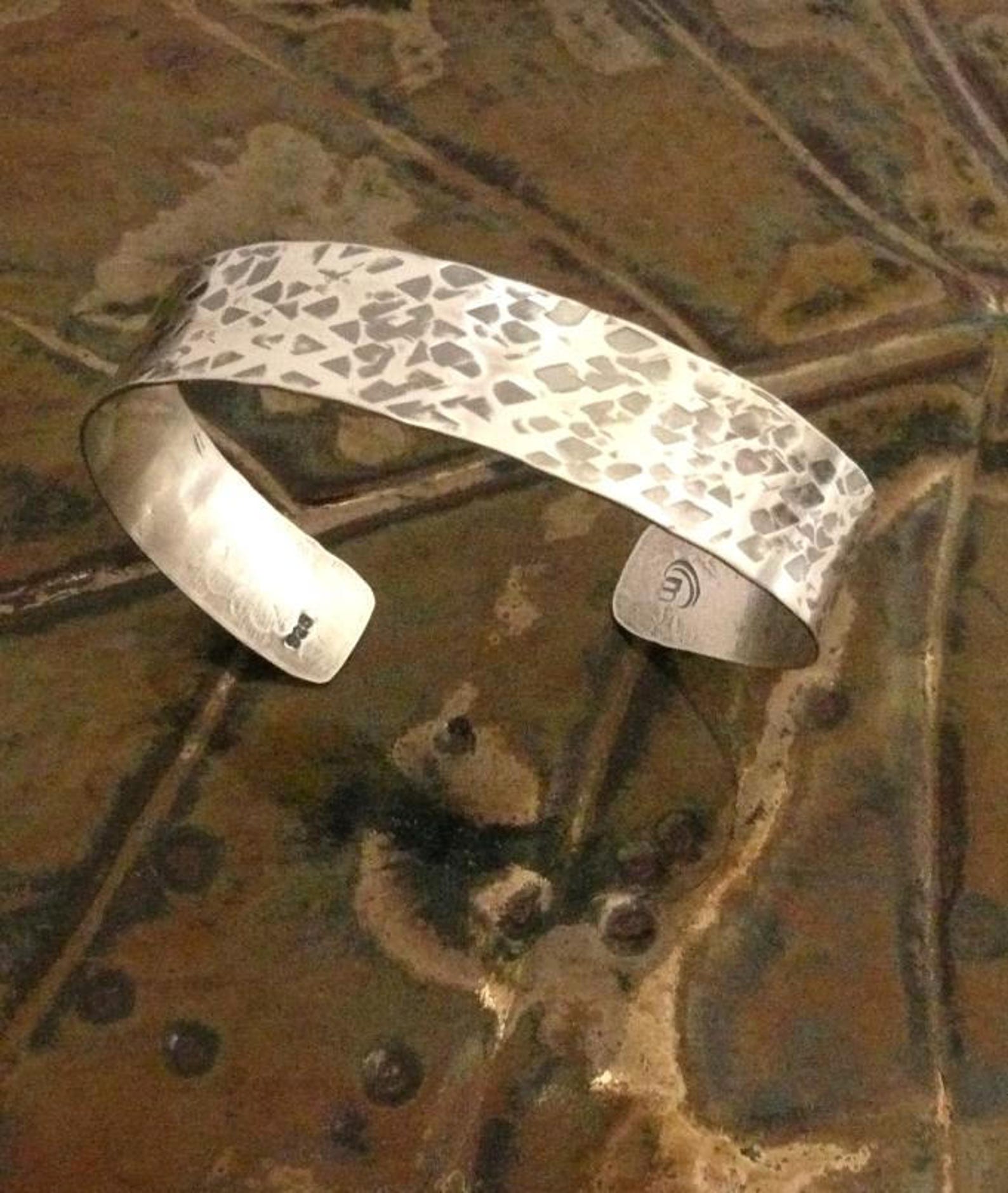 Hammered Sterling Silver Cuff Bracelet Etsy